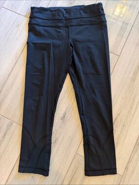 lululemon athletica Black Capri Leggings with Wide Waistband